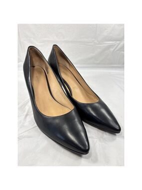 VIA SPIGA ITALY Size 11 N Classic Black ALL Leather Heels Pumps Shoes